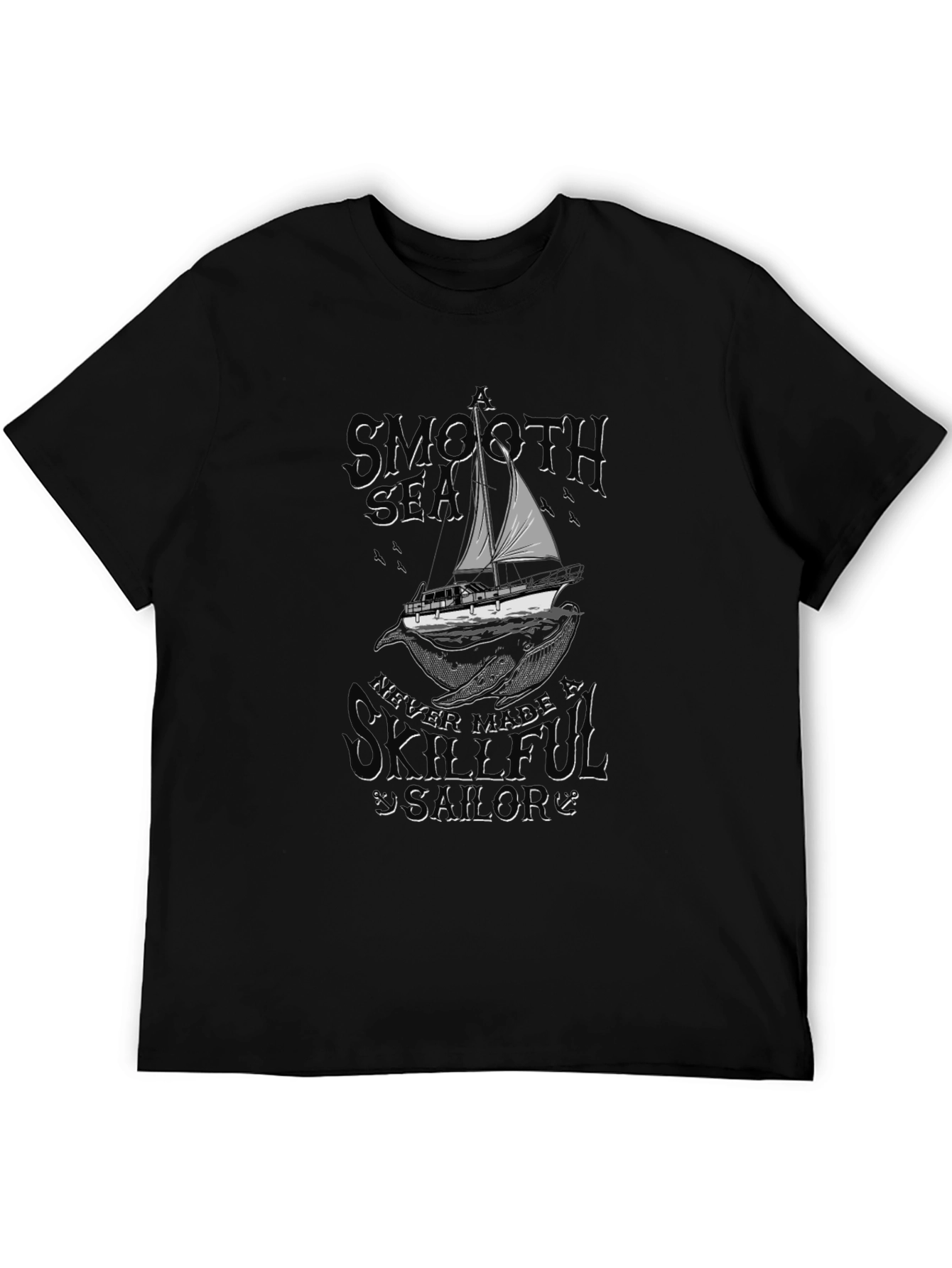 Smooth Sea Skillful Sailor Black T-Shirt