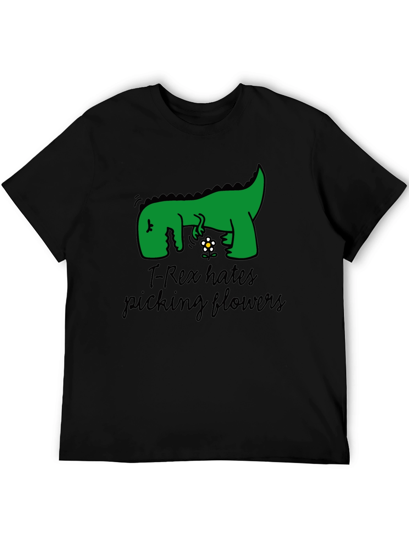 T-Rex Hates Picking Flowers Graphic T-Shirt