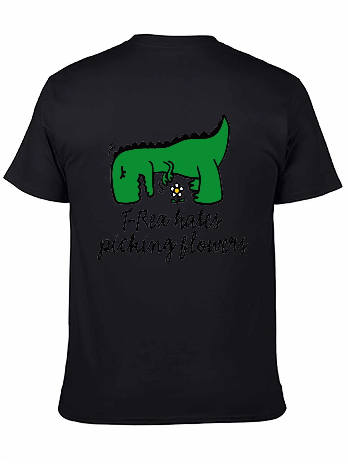 T-Rex Hates Picking Flowers Graphic T-Shirt