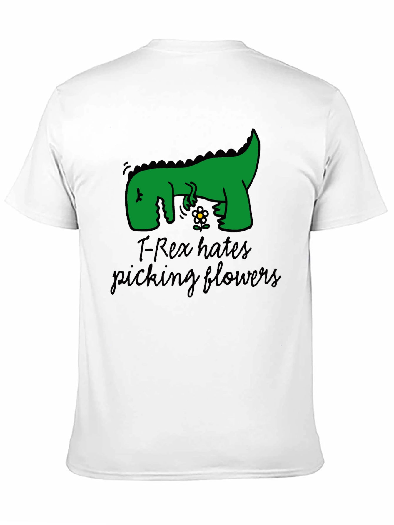 T-Rex Hates Picking Flowers Graphic T-Shirt