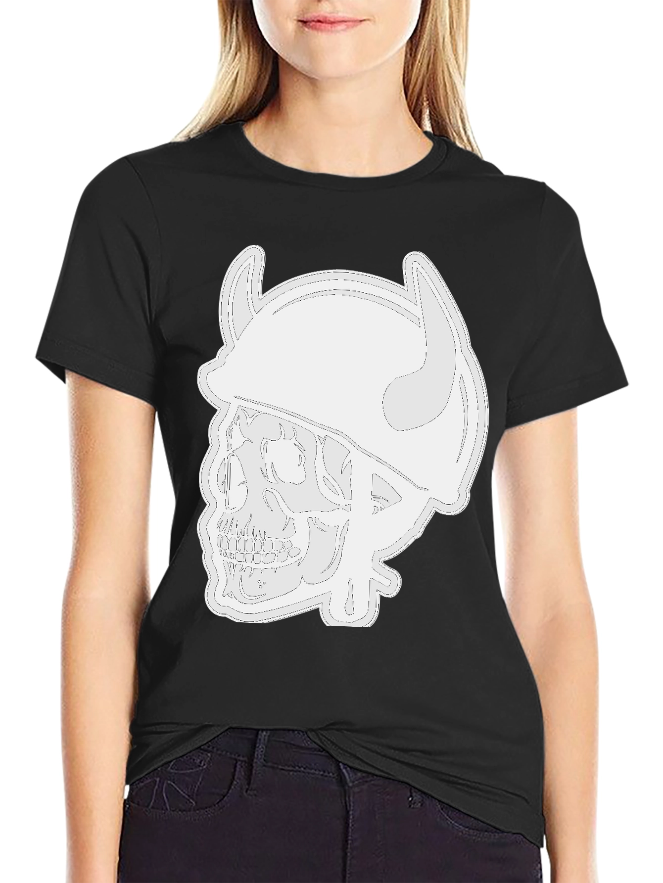 Skull Viking Helmet Black T-Shirt