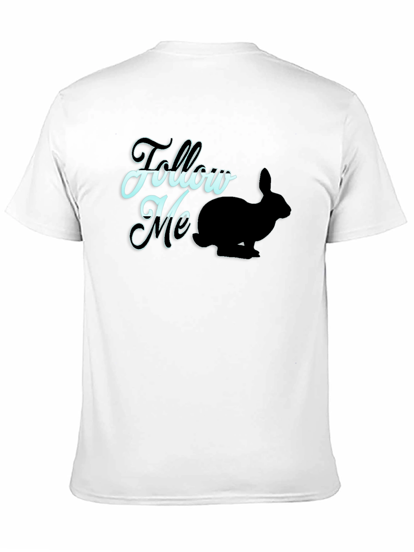 Follow Me Rabbit Graphic Tee - Black Casual T-Shirt