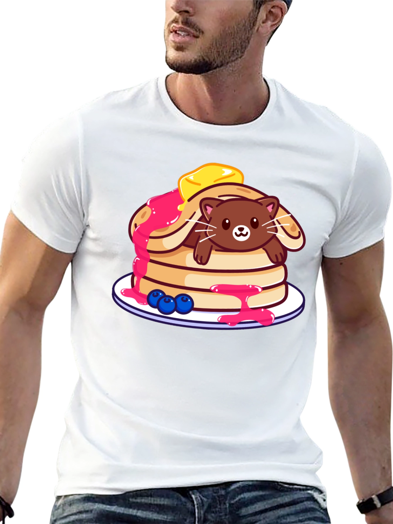 Cat in Pancakes Graphic Tee