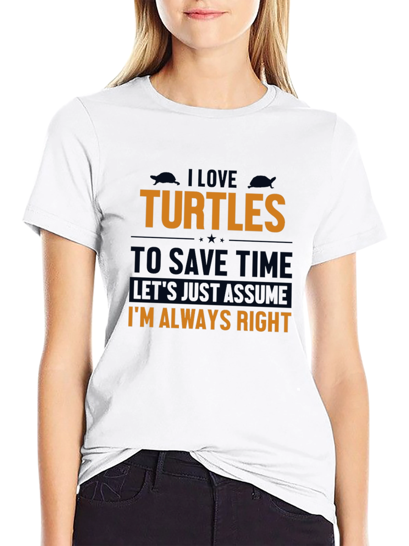 I Love Turtles Mens Black Graphic Tee