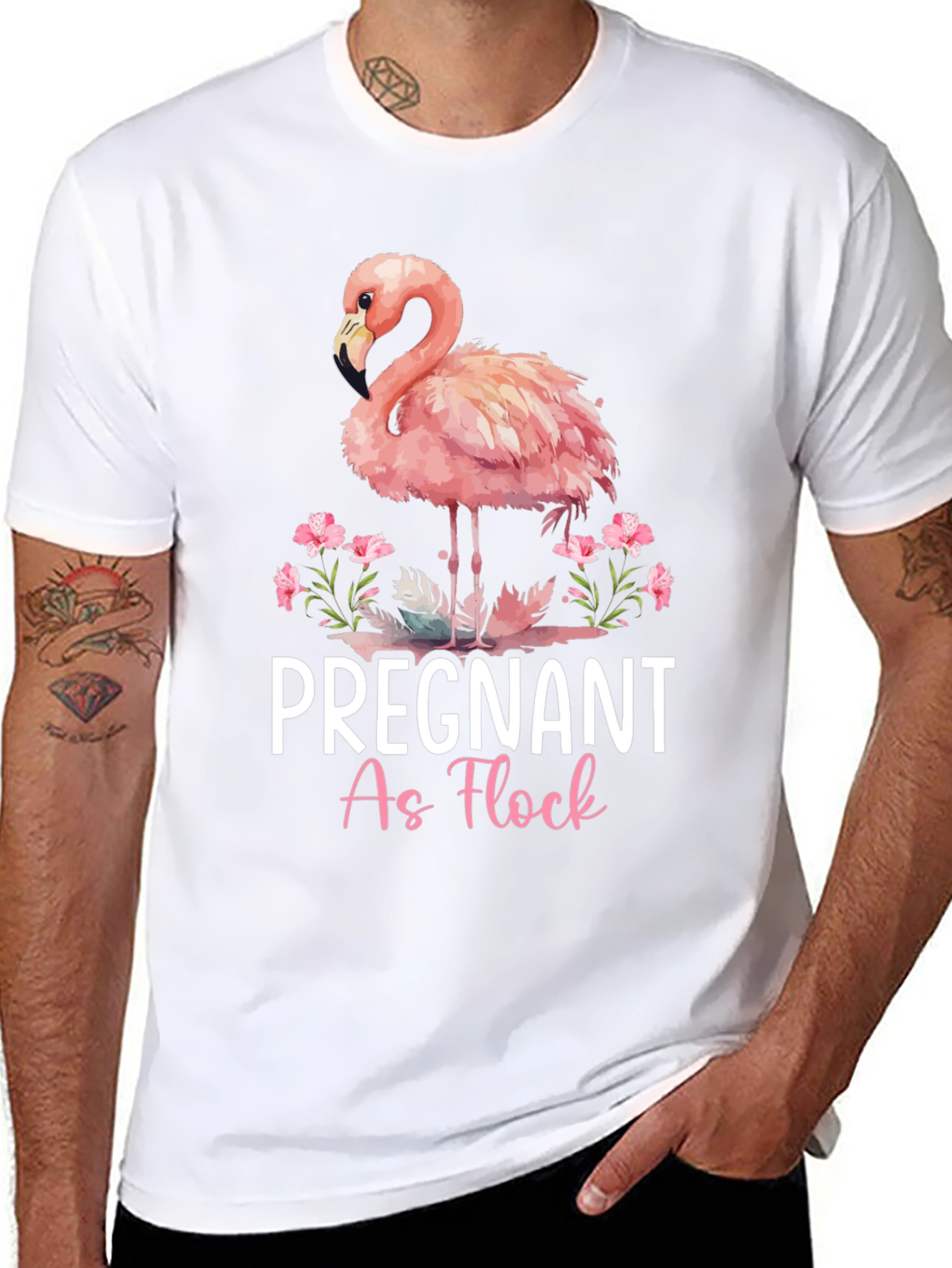 Pregnant As Flock Flamingo T-Shirt
