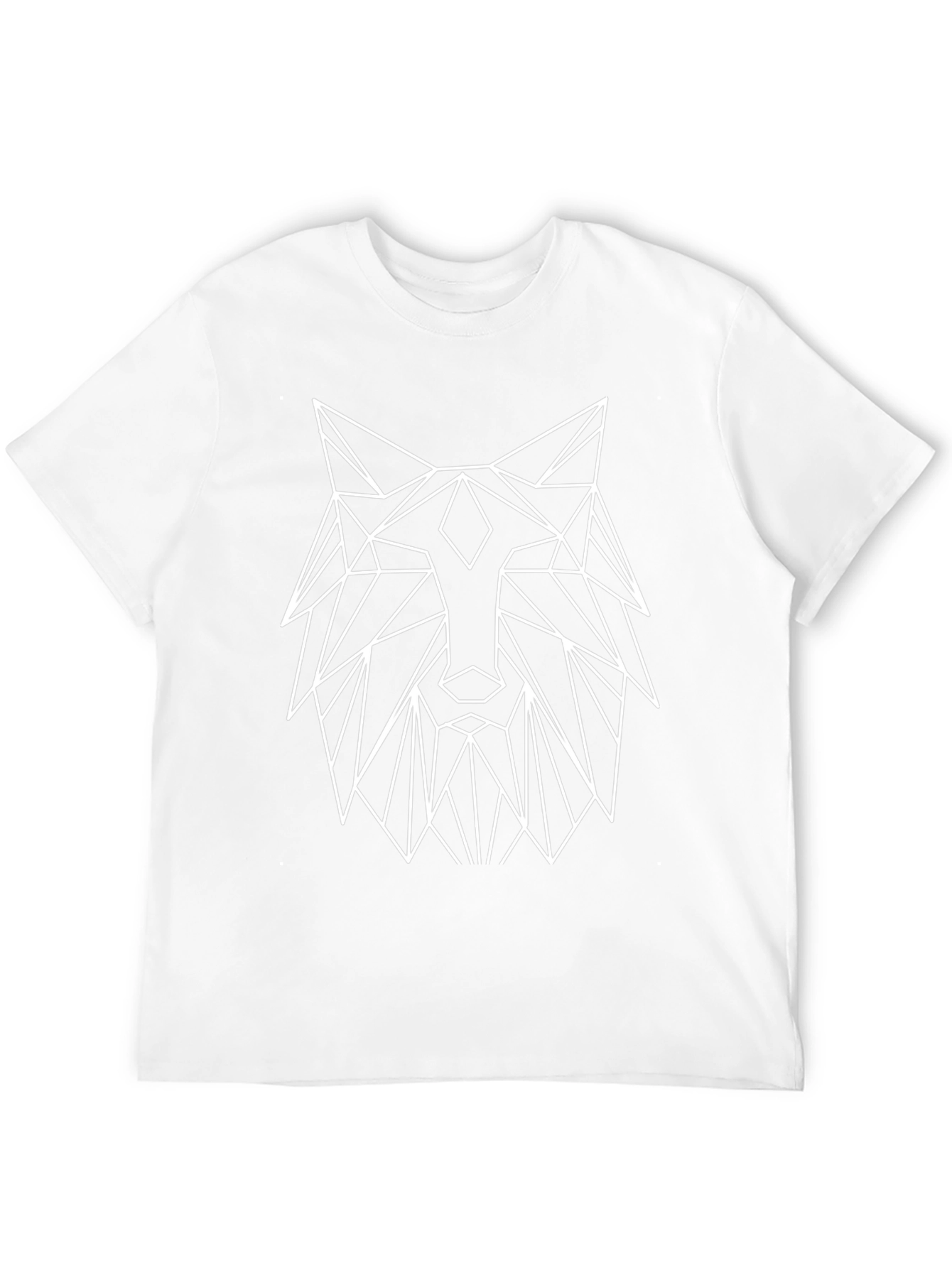 Geometric Wolf Graphic Black T-Shirt