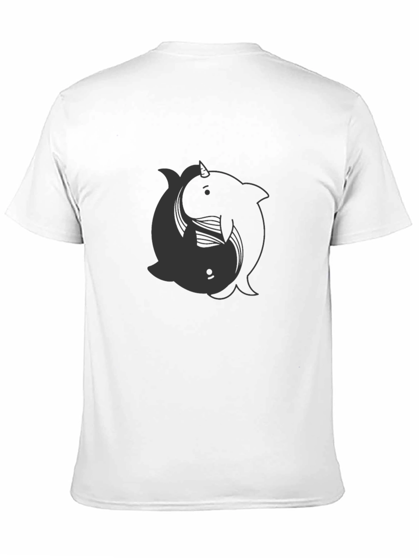 Yin Yang Narwhal T-Shirt - Dark Aesthetic