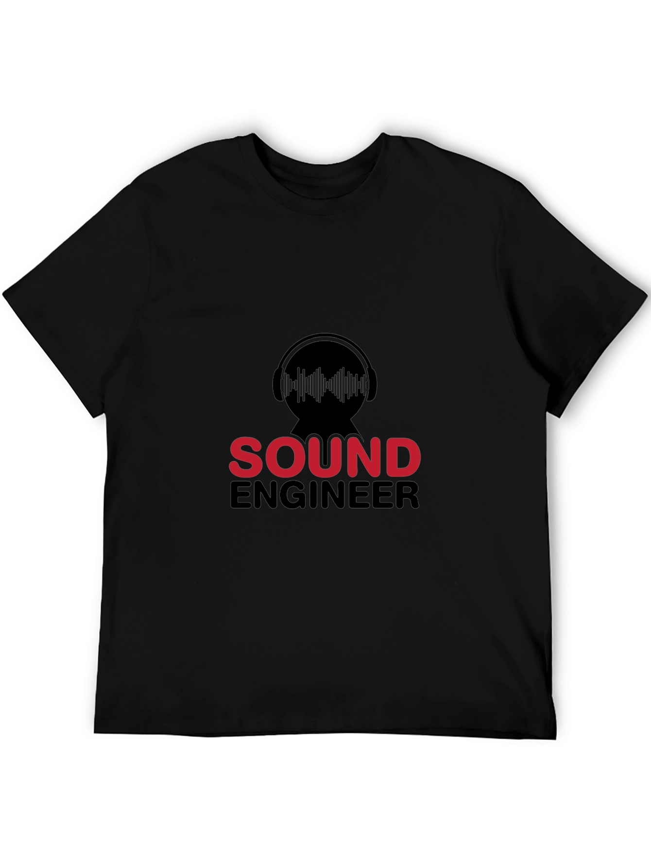 Sound Engineer Graphic T-Shirt - Black Crew Neck Tee