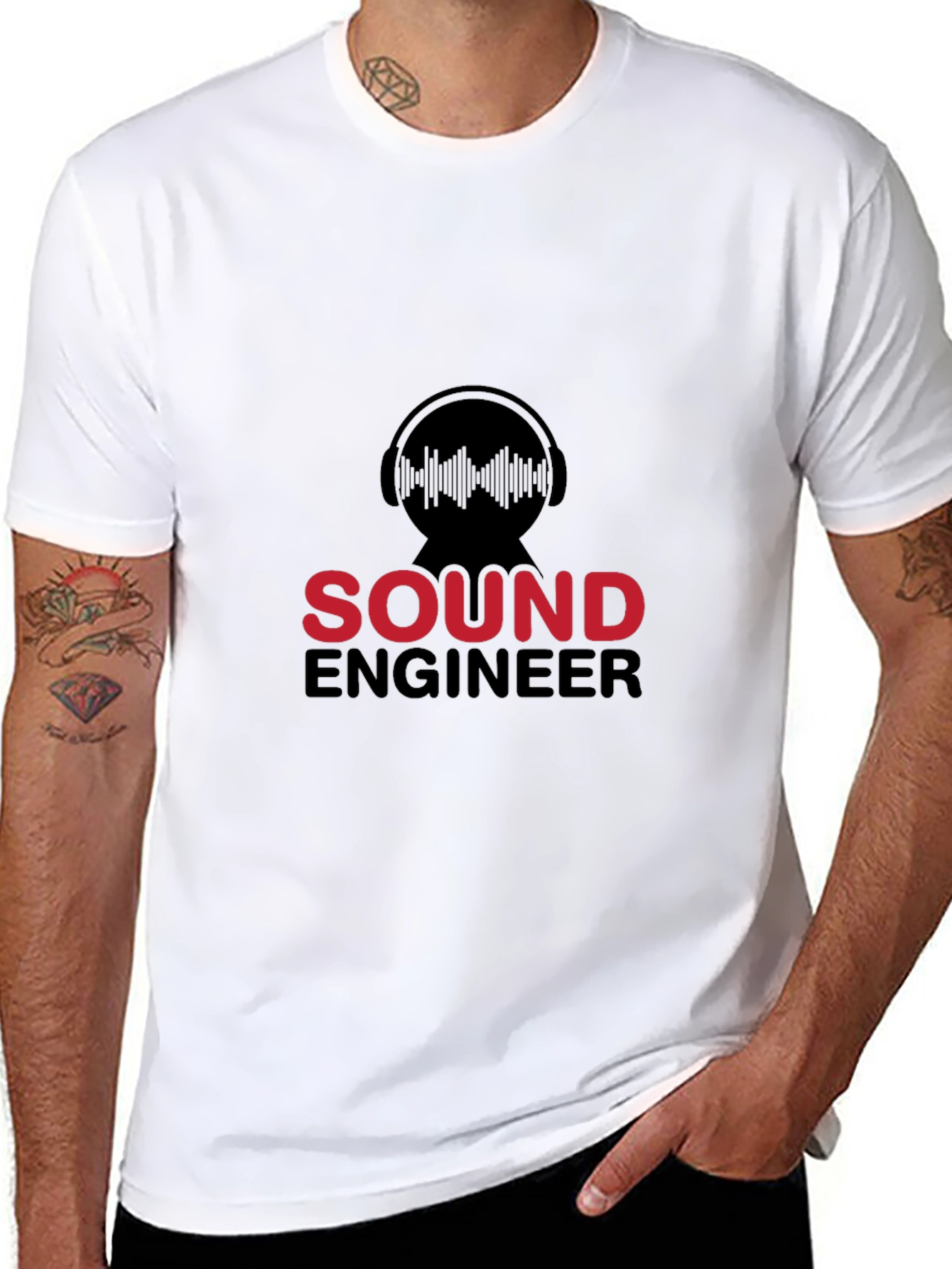 Sound Engineer Graphic T-Shirt - Black Crew Neck Tee