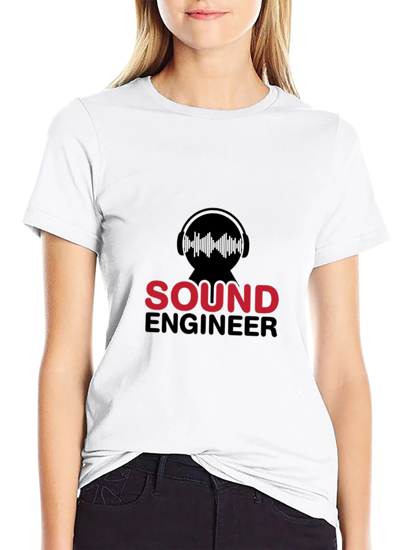 Sound Engineer Graphic T-Shirt - Black Crew Neck Tee