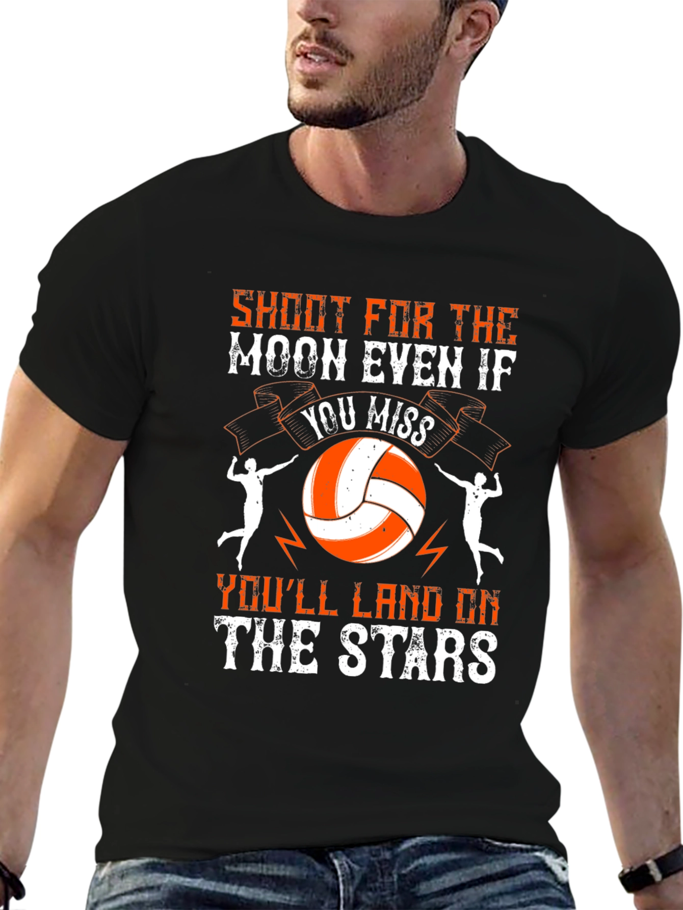 Shoot for the Moon Volleyball Graphic T-Shirt