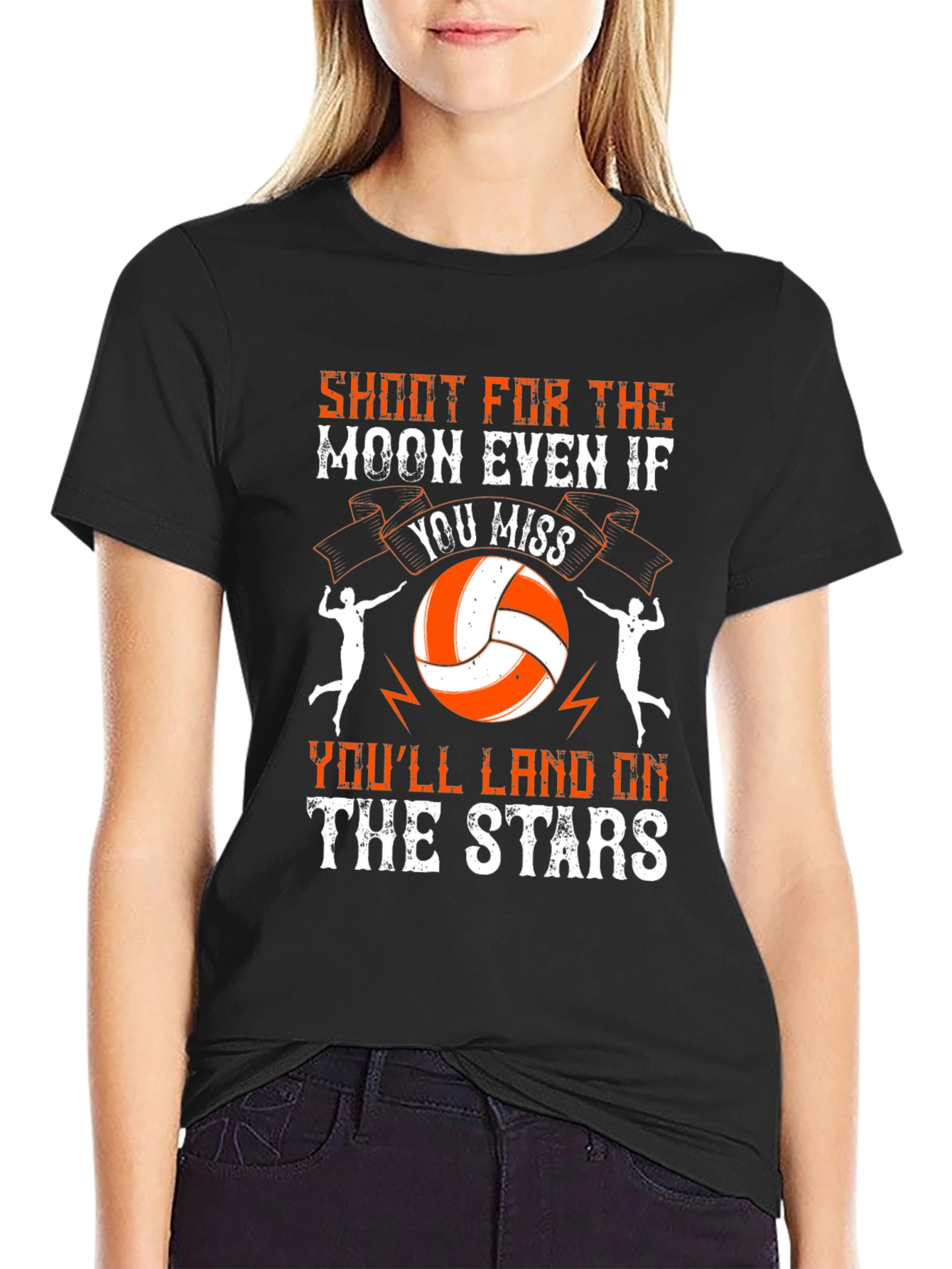 Shoot for the Moon Volleyball Graphic T-Shirt
