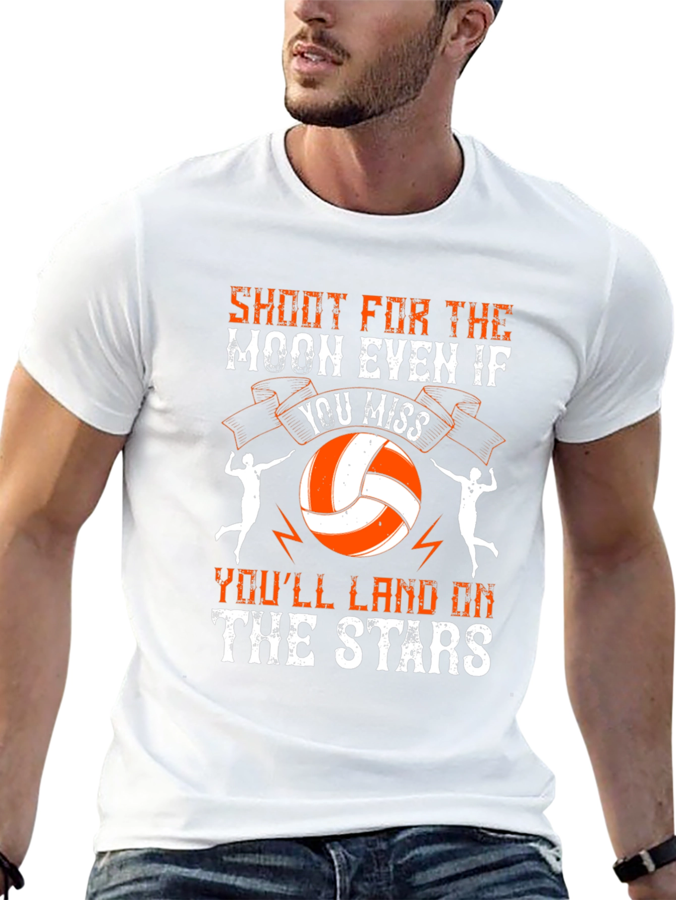 Shoot for the Moon Volleyball Graphic T-Shirt