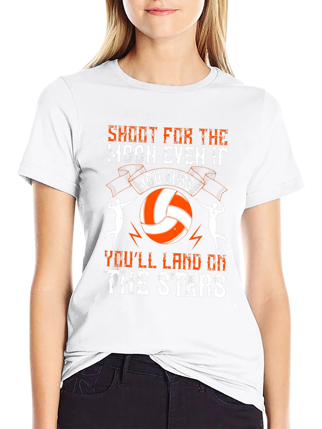 Shoot for the Moon Volleyball Graphic T-Shirt