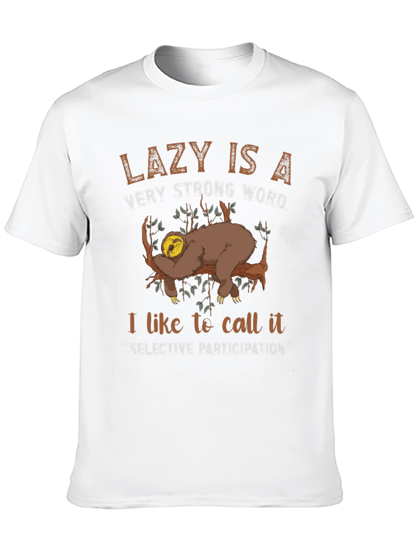 Lazy Sloth Graphic T-Shirt: Selective Participation