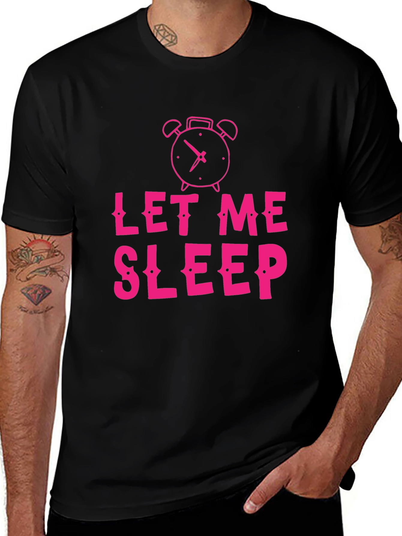 Let Me Sleep Black T-Shirt - Funny Graphic Tee