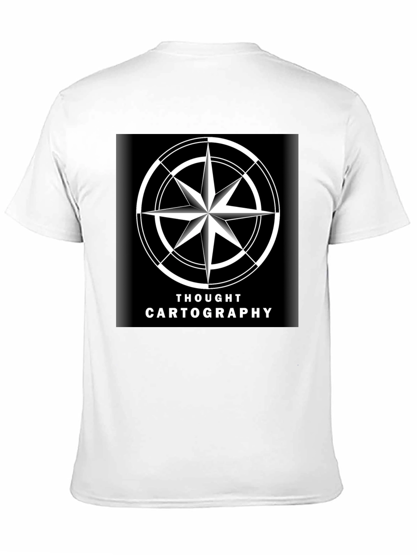 Thought Cartography Compass Design Black T-Shirt