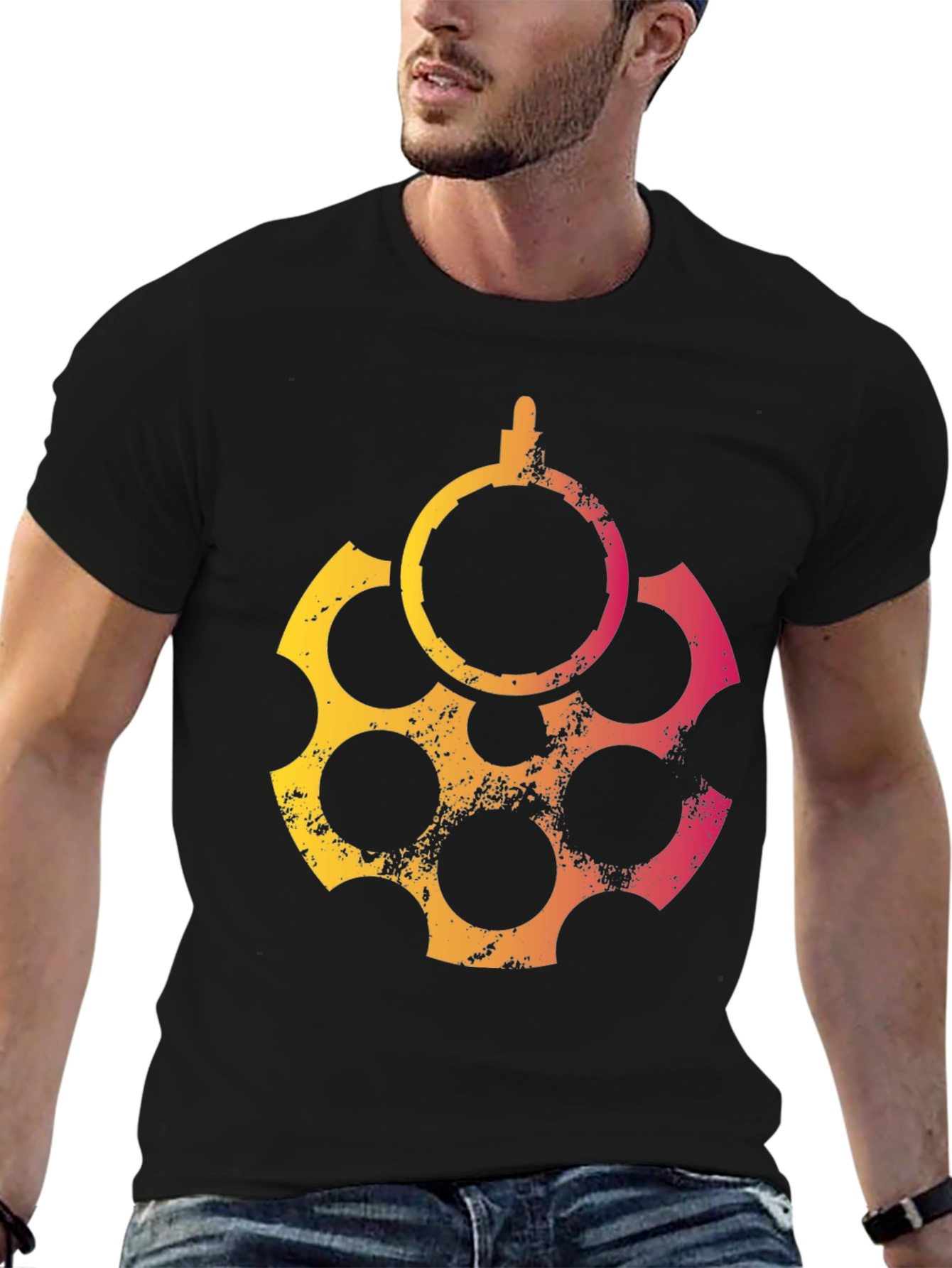 Graphic Revolver T-Shirt - Cool Casual Tee