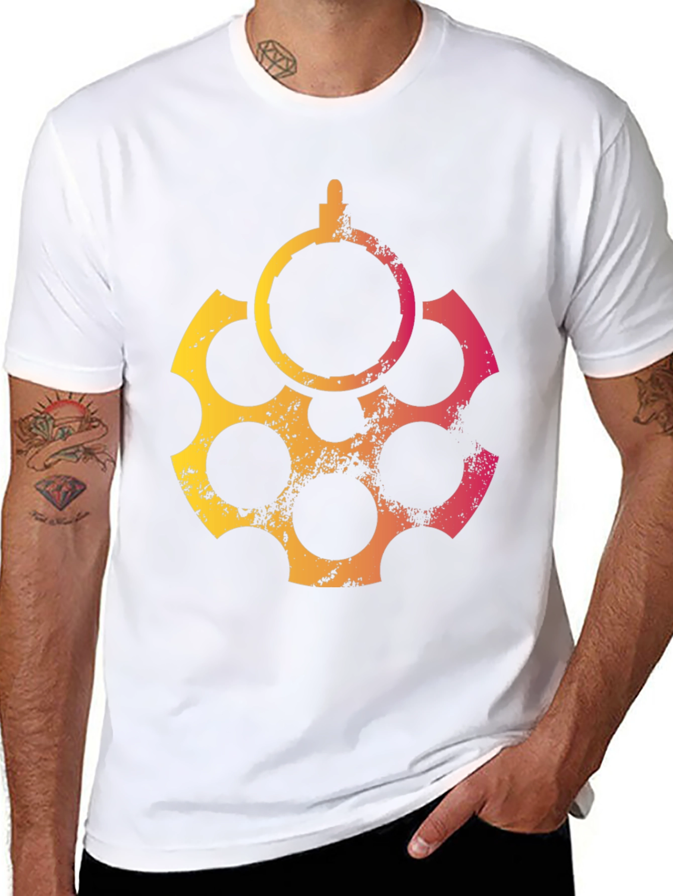 Graphic Revolver T-Shirt - Cool Casual Tee