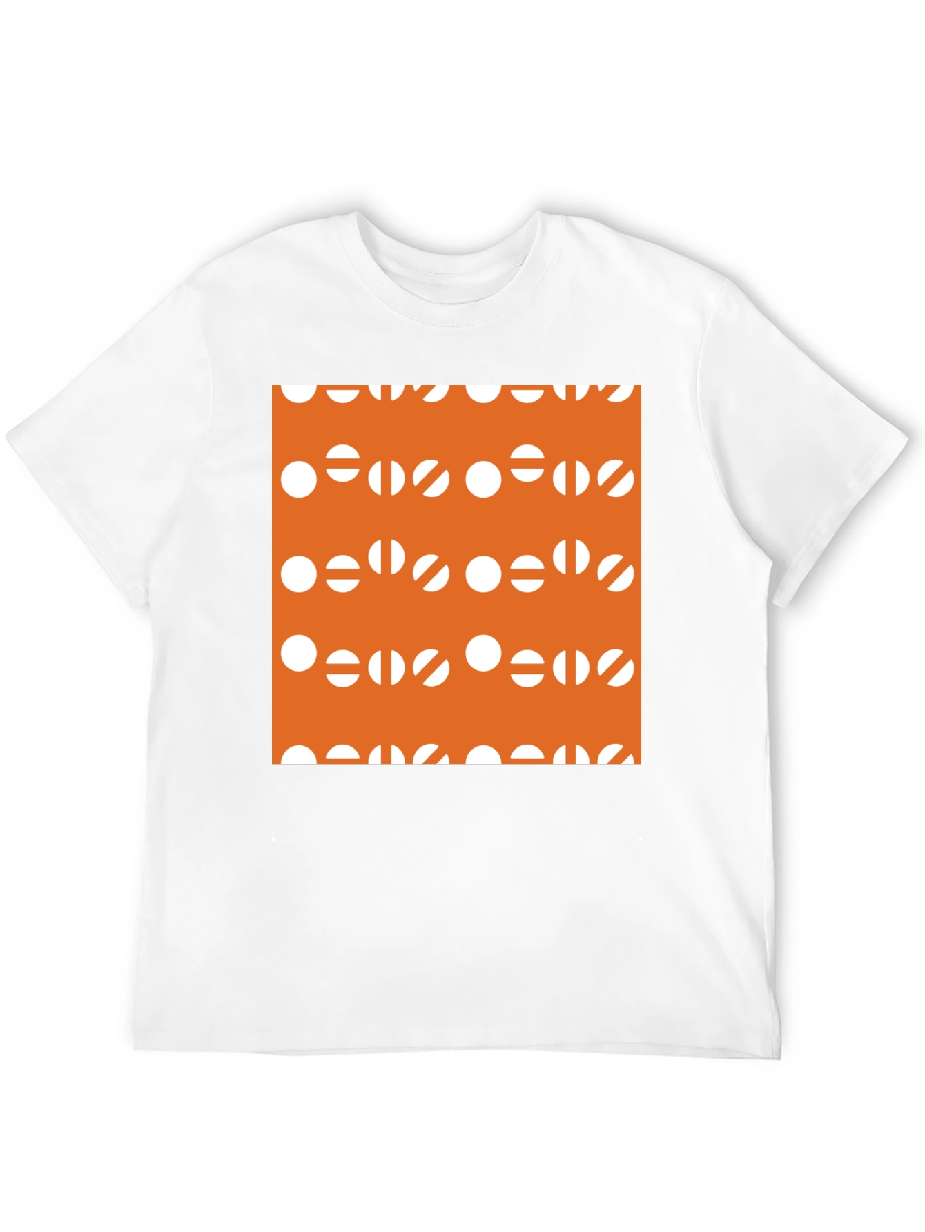 Modern Graphic Tee - Orange & White Circles