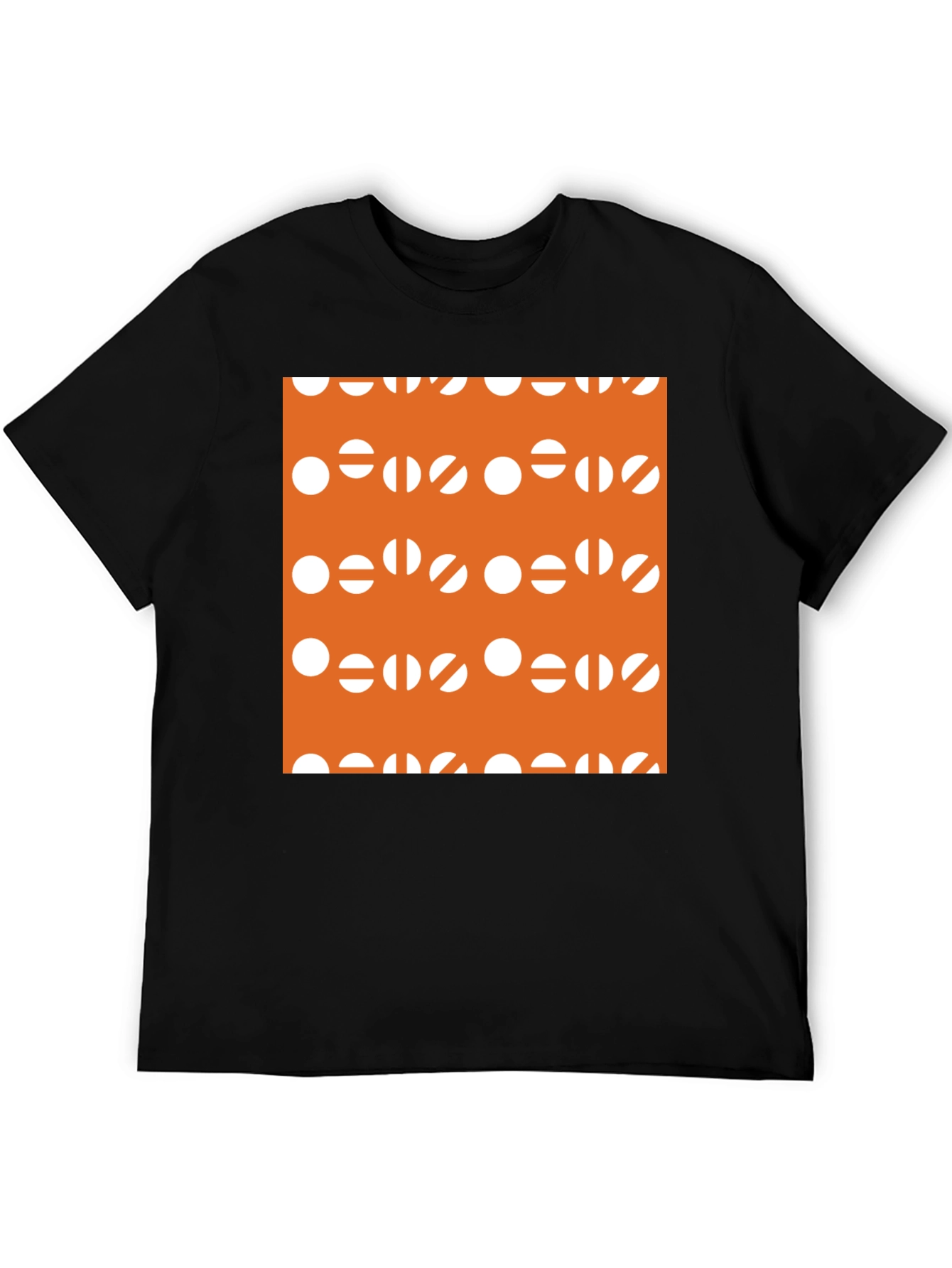 Modern Graphic Tee - Orange & White Circles
