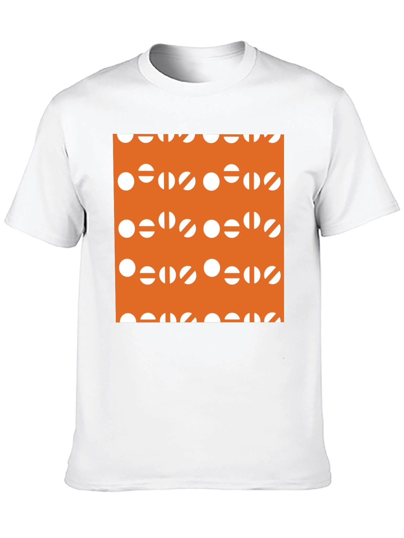 Modern Graphic Tee - Orange & White Circles