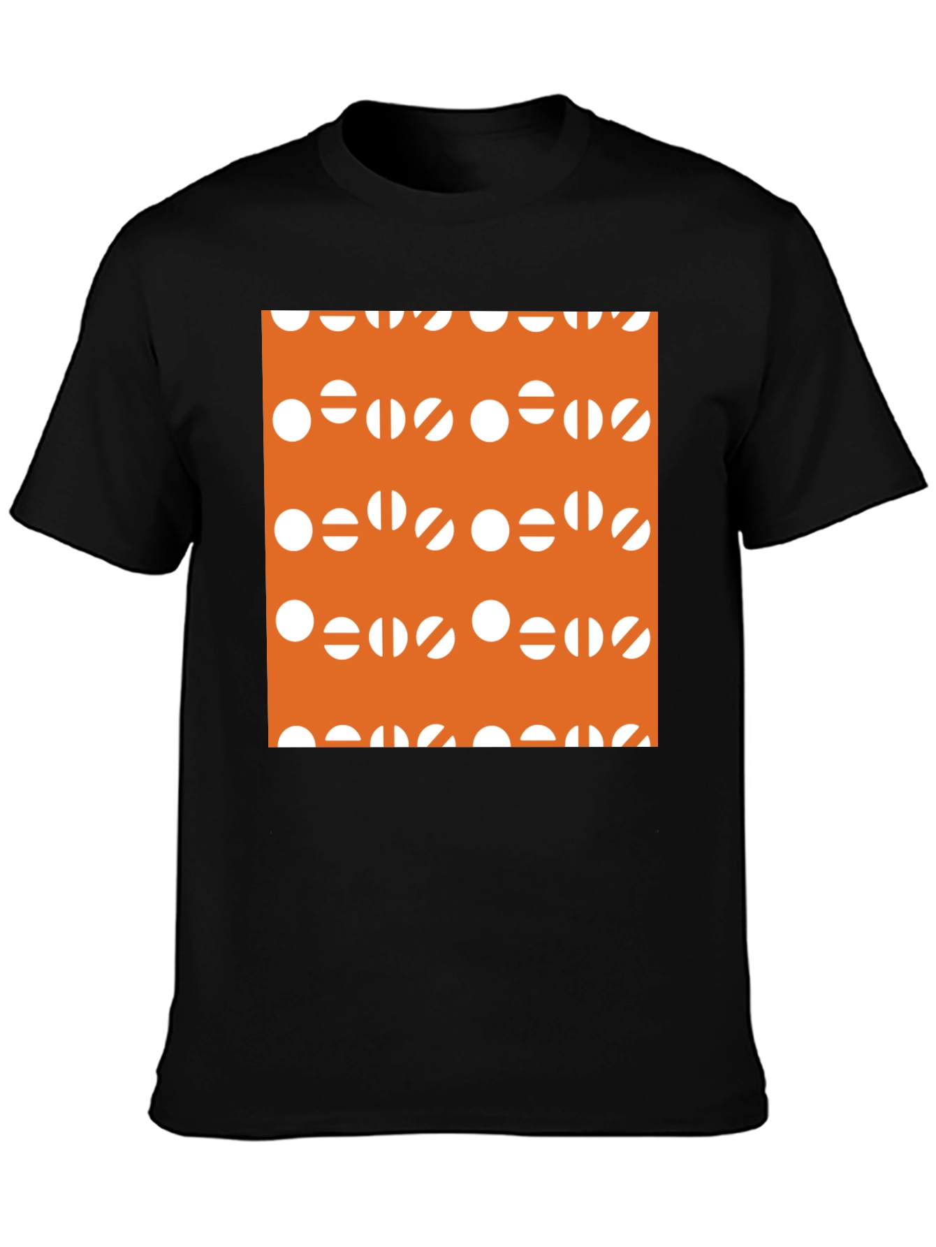 Modern Graphic Tee - Orange & White Circles