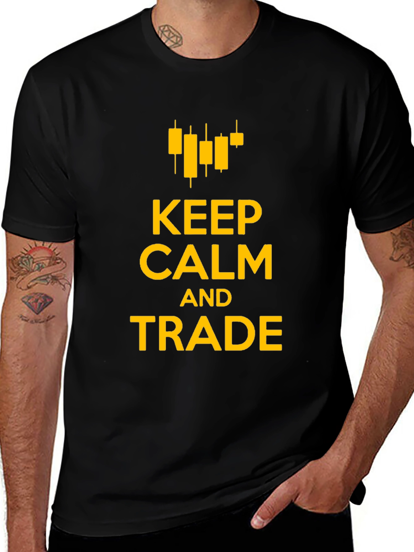 Keep Calm and Trade T-Shirt - Black Cotton Tee