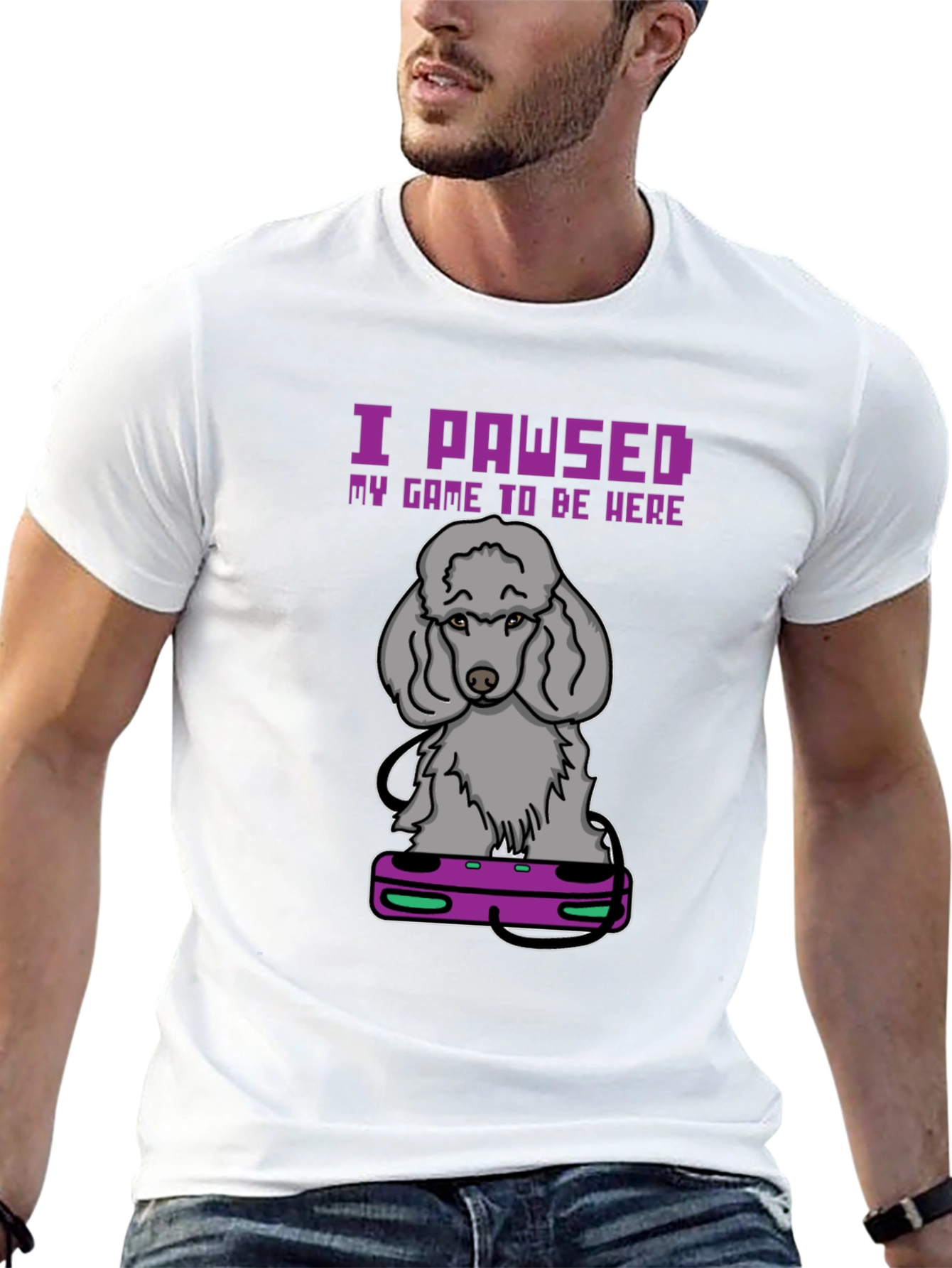 I PAWSED My Game T-Shirt: Gamer Dog Tee