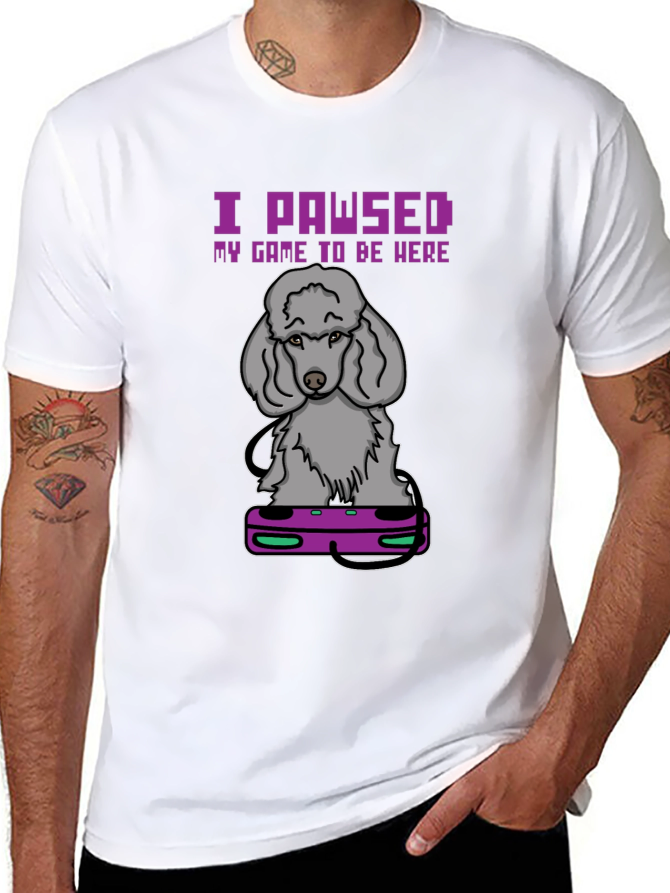I PAWSED My Game T-Shirt: Gamer Dog Tee