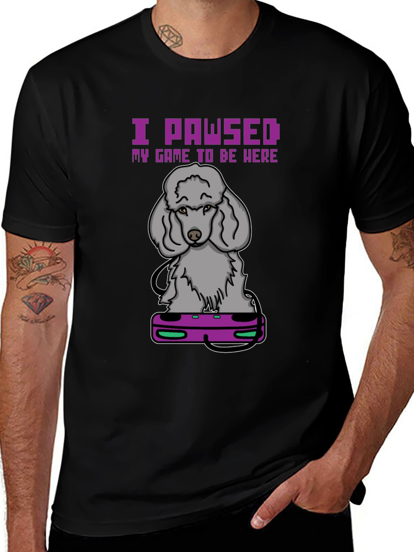 I PAWSED My Game T-Shirt: Gamer Dog Tee