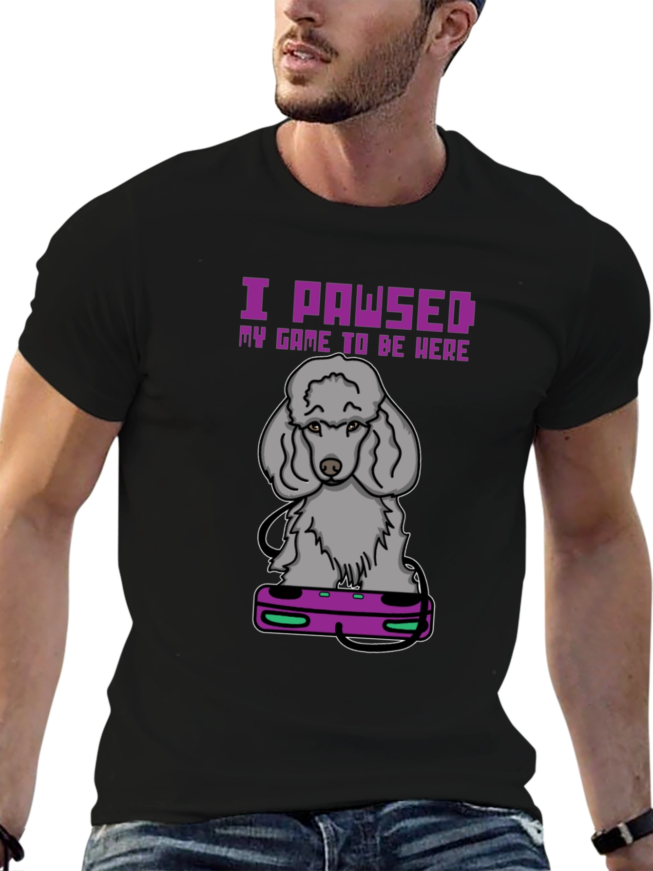I PAWSED My Game T-Shirt: Gamer Dog Tee