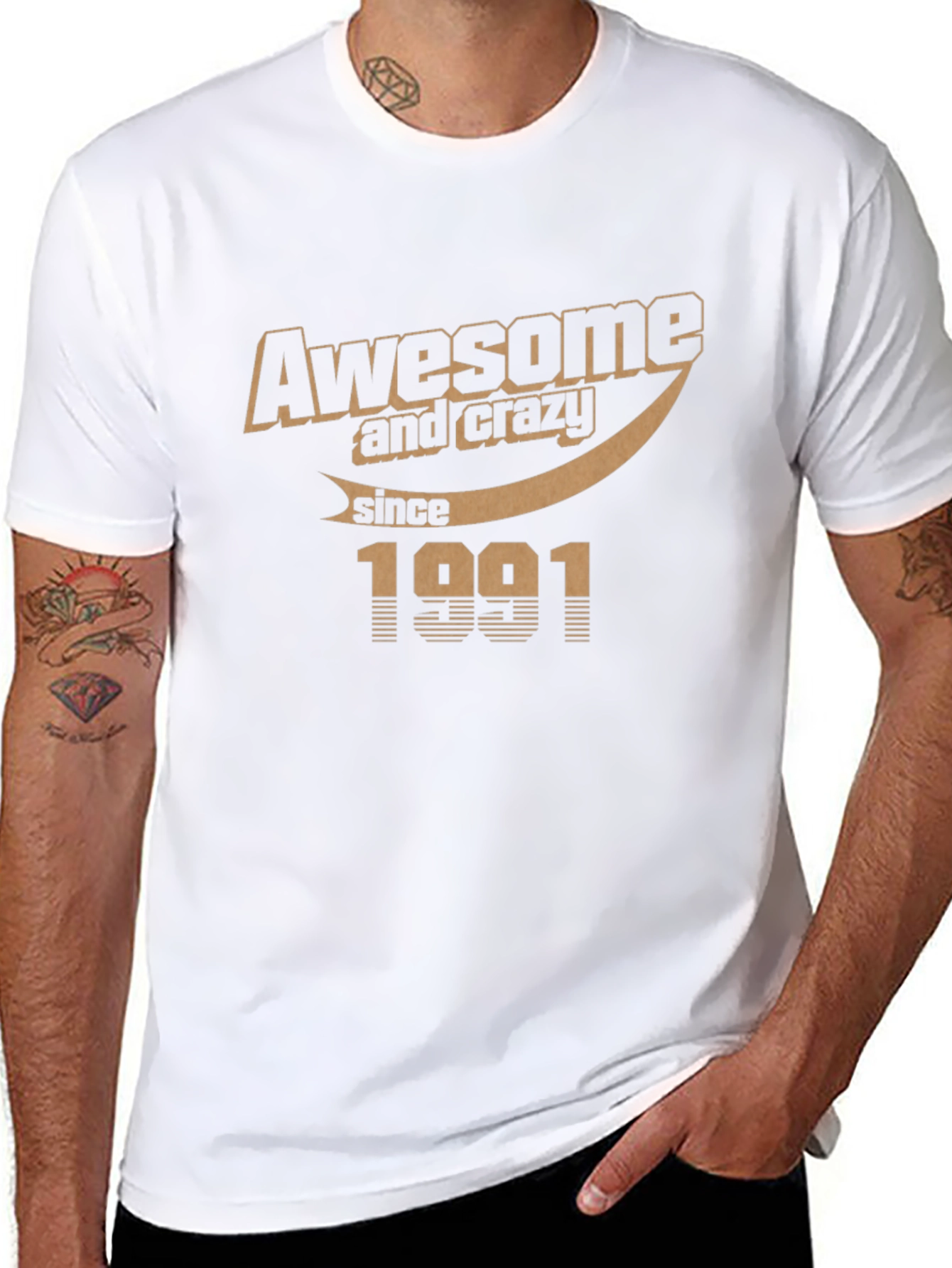 Awesome and Crazy Since 1991 Black Graphic Tee