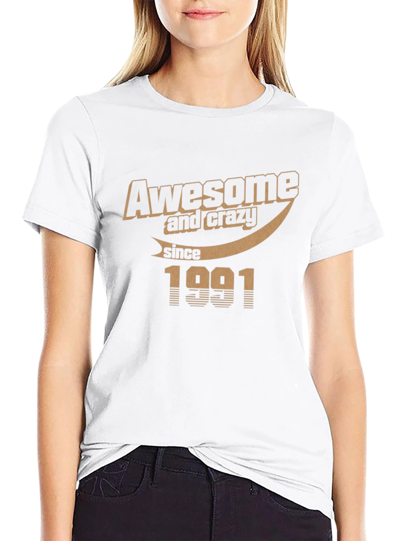 Awesome and Crazy Since 1991 Black Graphic Tee
