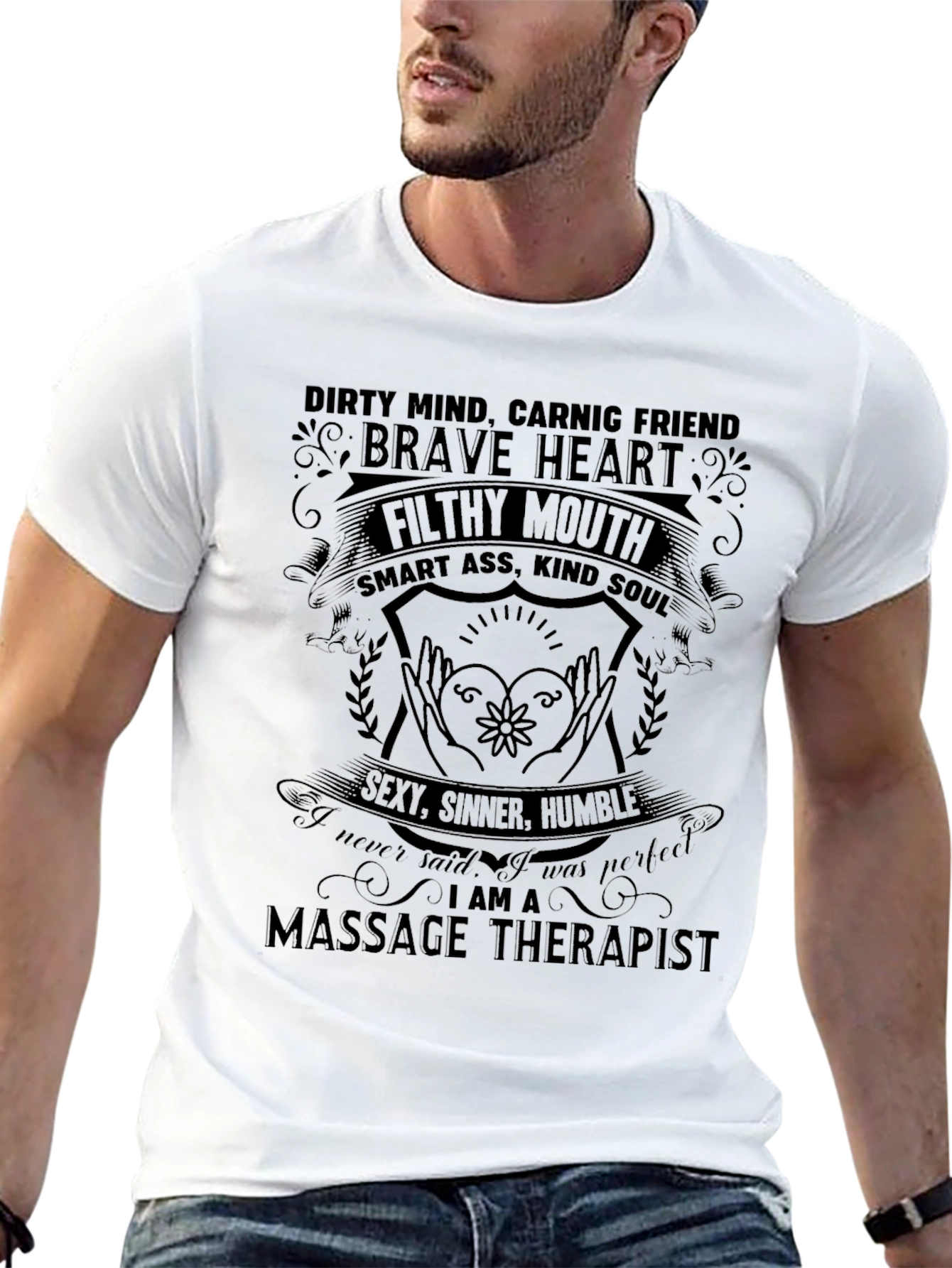 Massage Therapist Tee - Dirty Mind Brave Heart