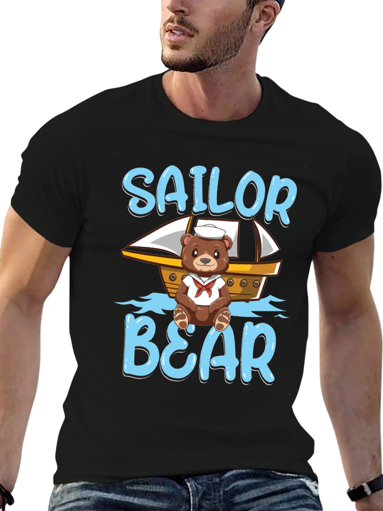 Sailor Bear Graphic T-Shirt -  Cute Cartoon Tee