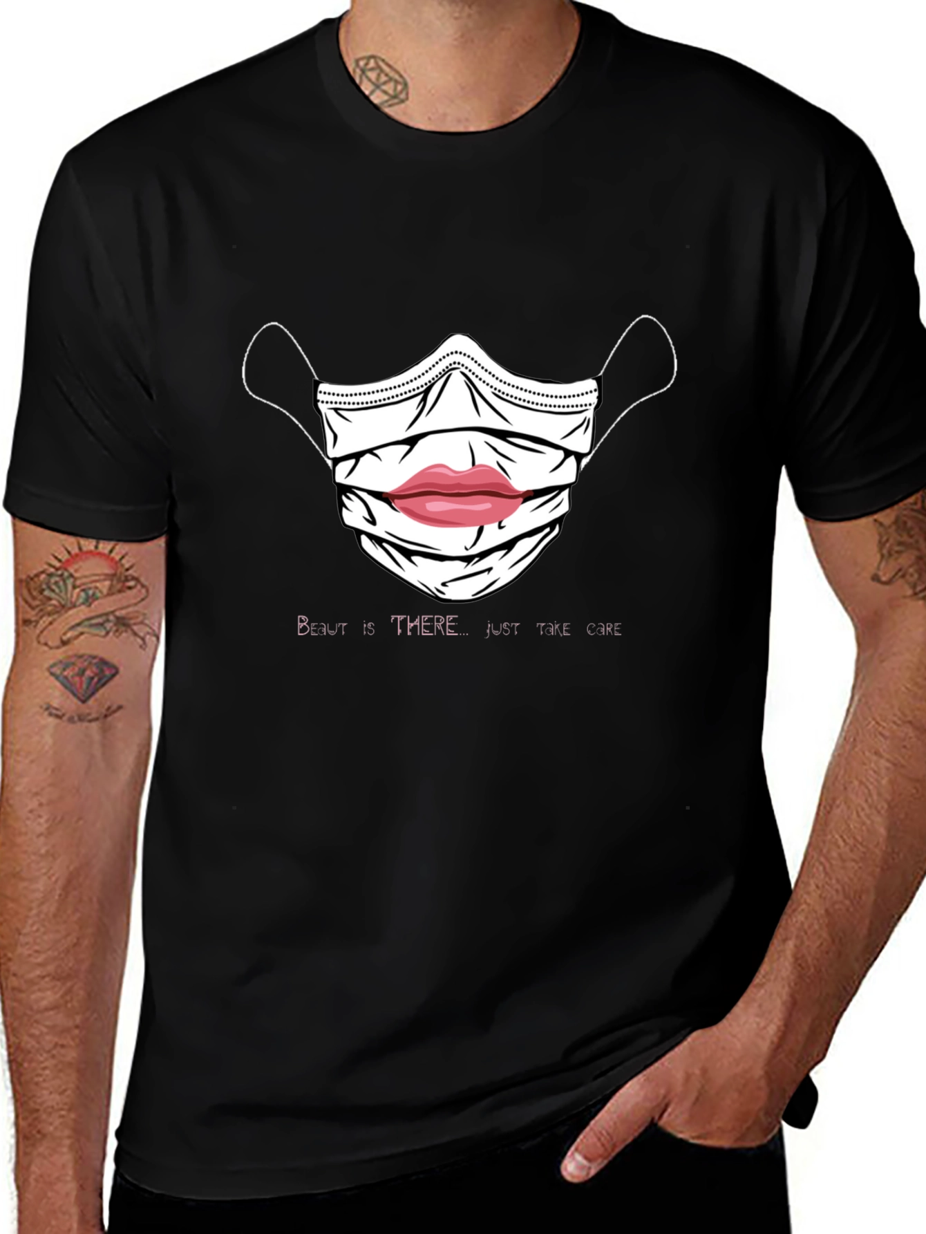 Masked Lips Graphic Tee - Unisex Soft Cotton T-Shirt