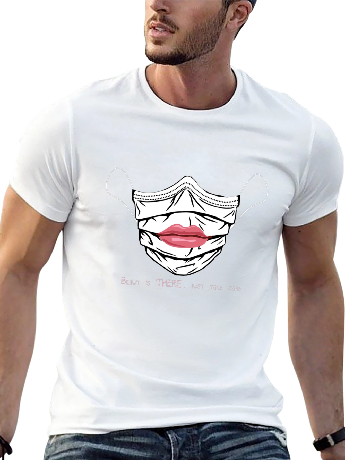 Masked Lips Graphic Tee - Unisex Soft Cotton T-Shirt