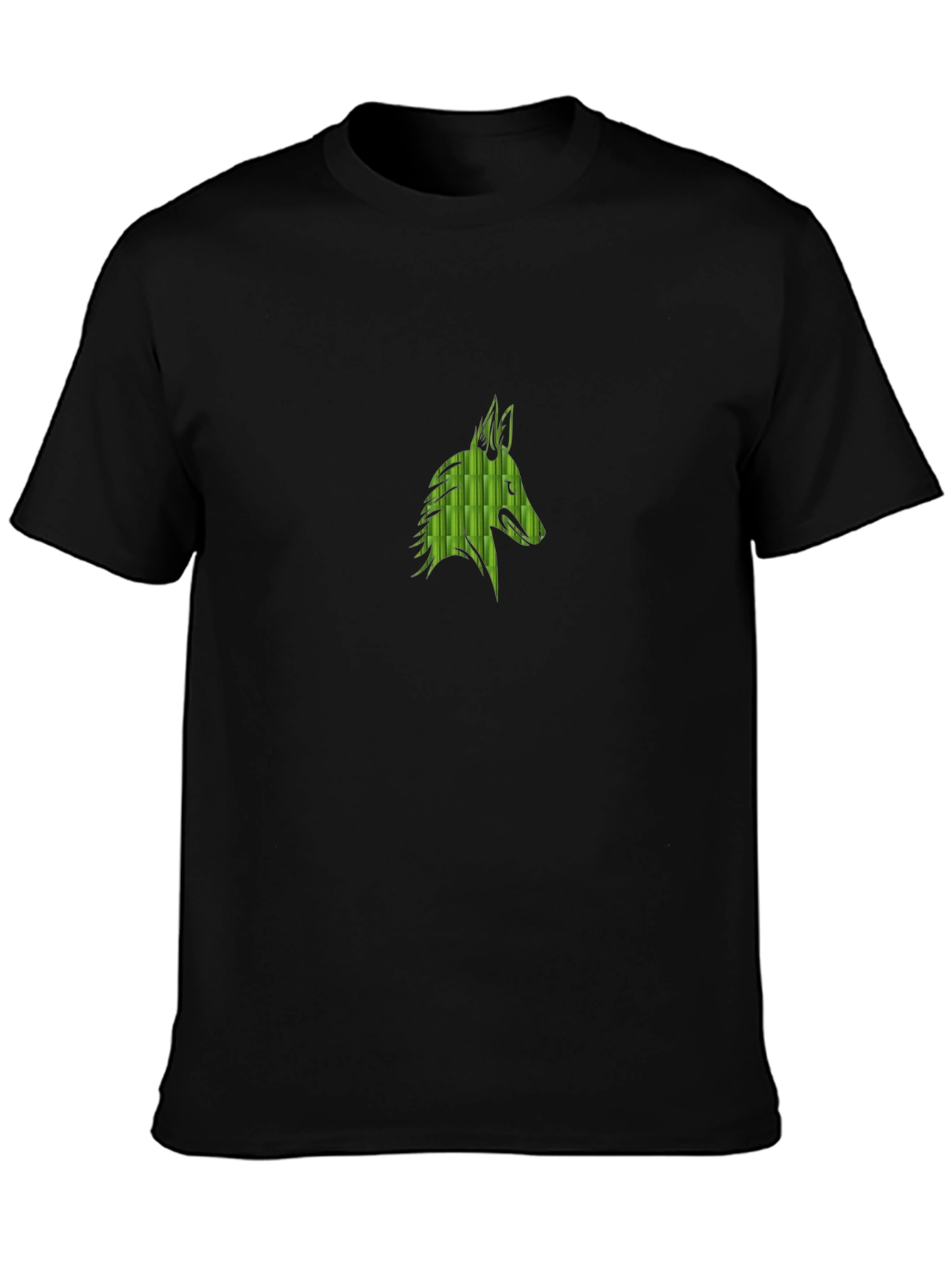 Abstract Wolf Head Graphic Black T-Shirt
