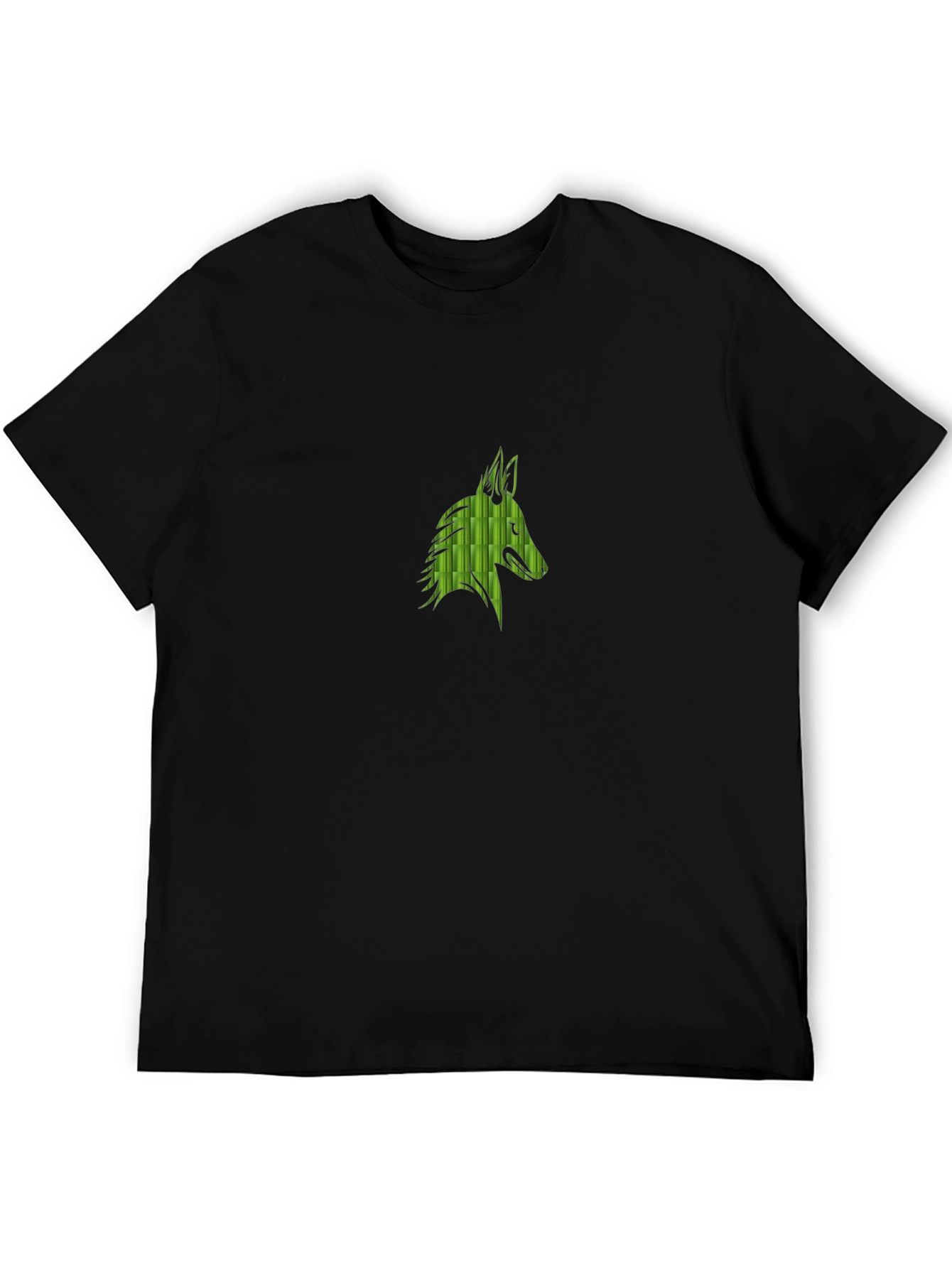 Abstract Wolf Head Graphic Black T-Shirt