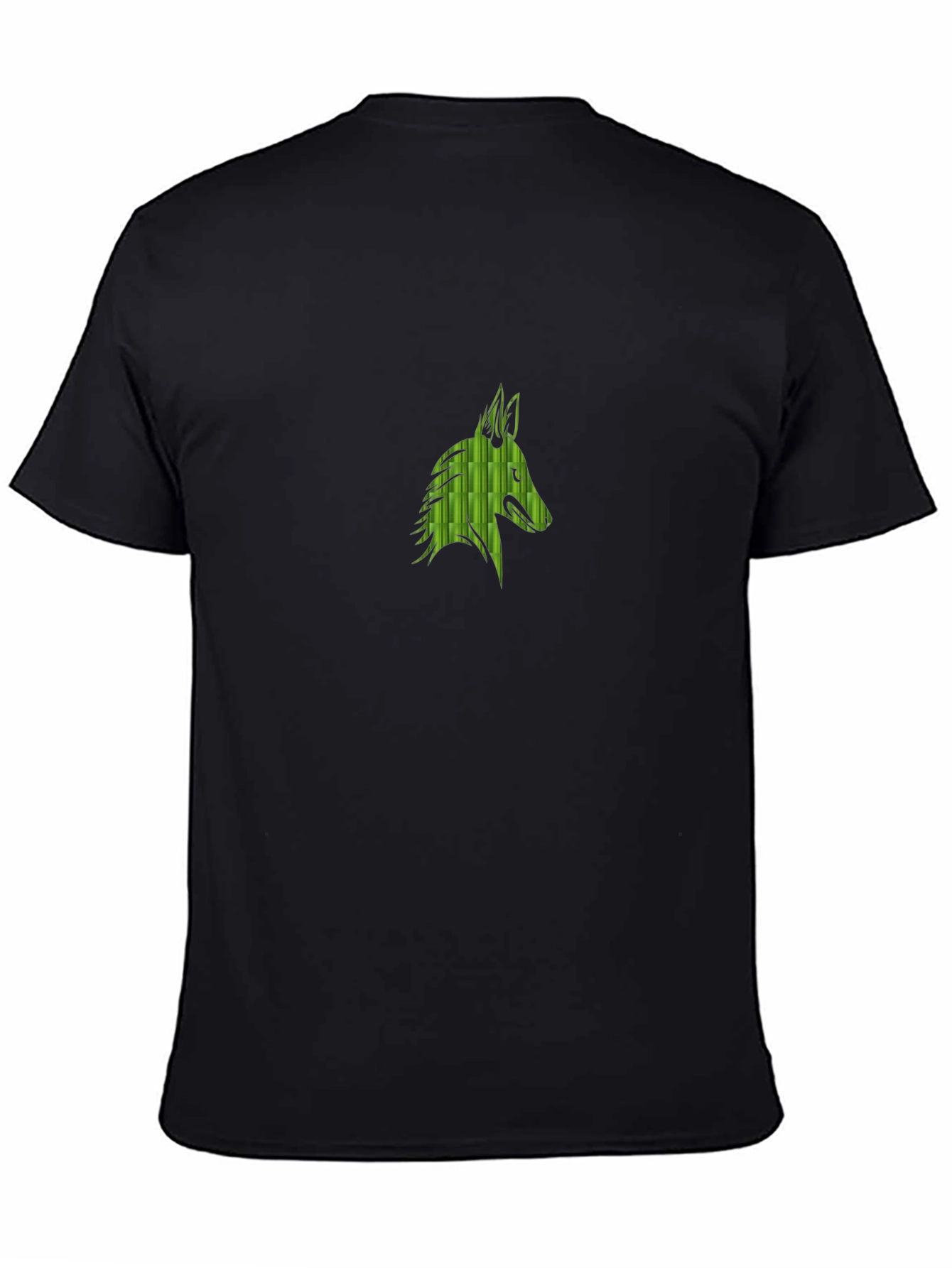 Abstract Wolf Head Graphic Black T-Shirt