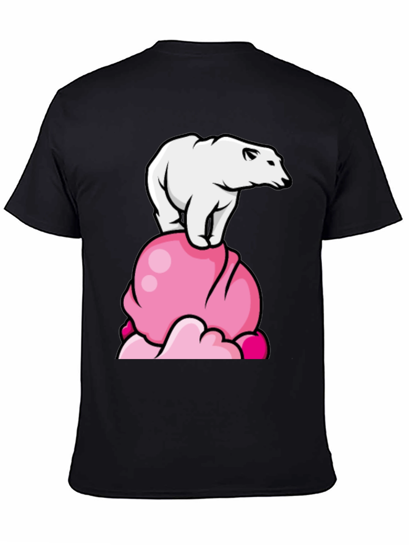 Polar Bear Ice Cream Black T-Shirt