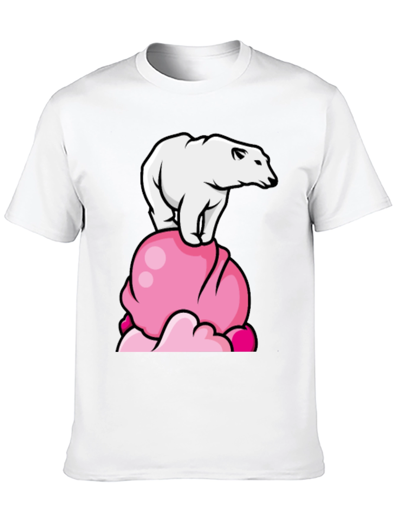 Polar Bear Ice Cream Black T-Shirt