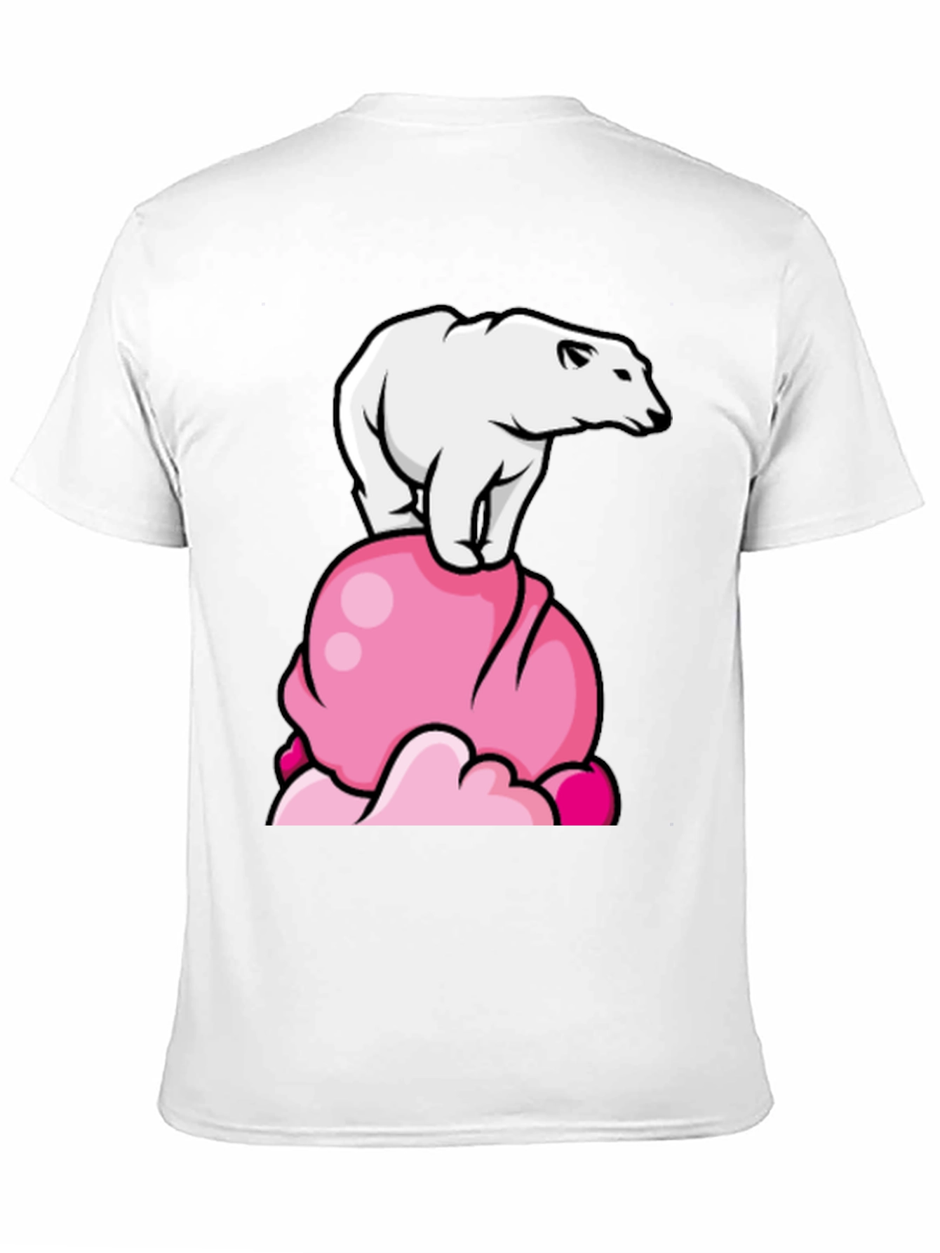Polar Bear Ice Cream Black T-Shirt