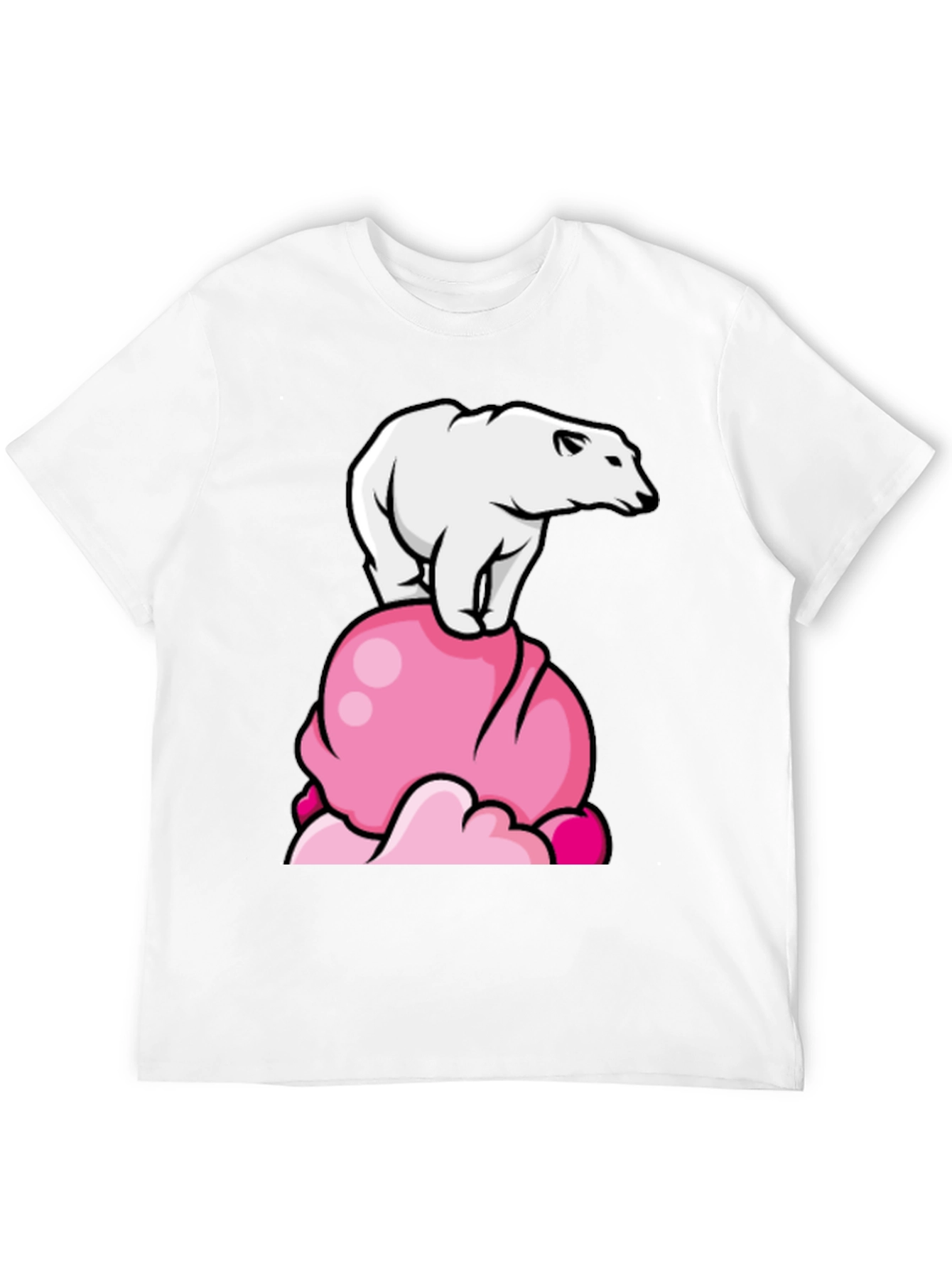 Polar Bear Ice Cream Black T-Shirt