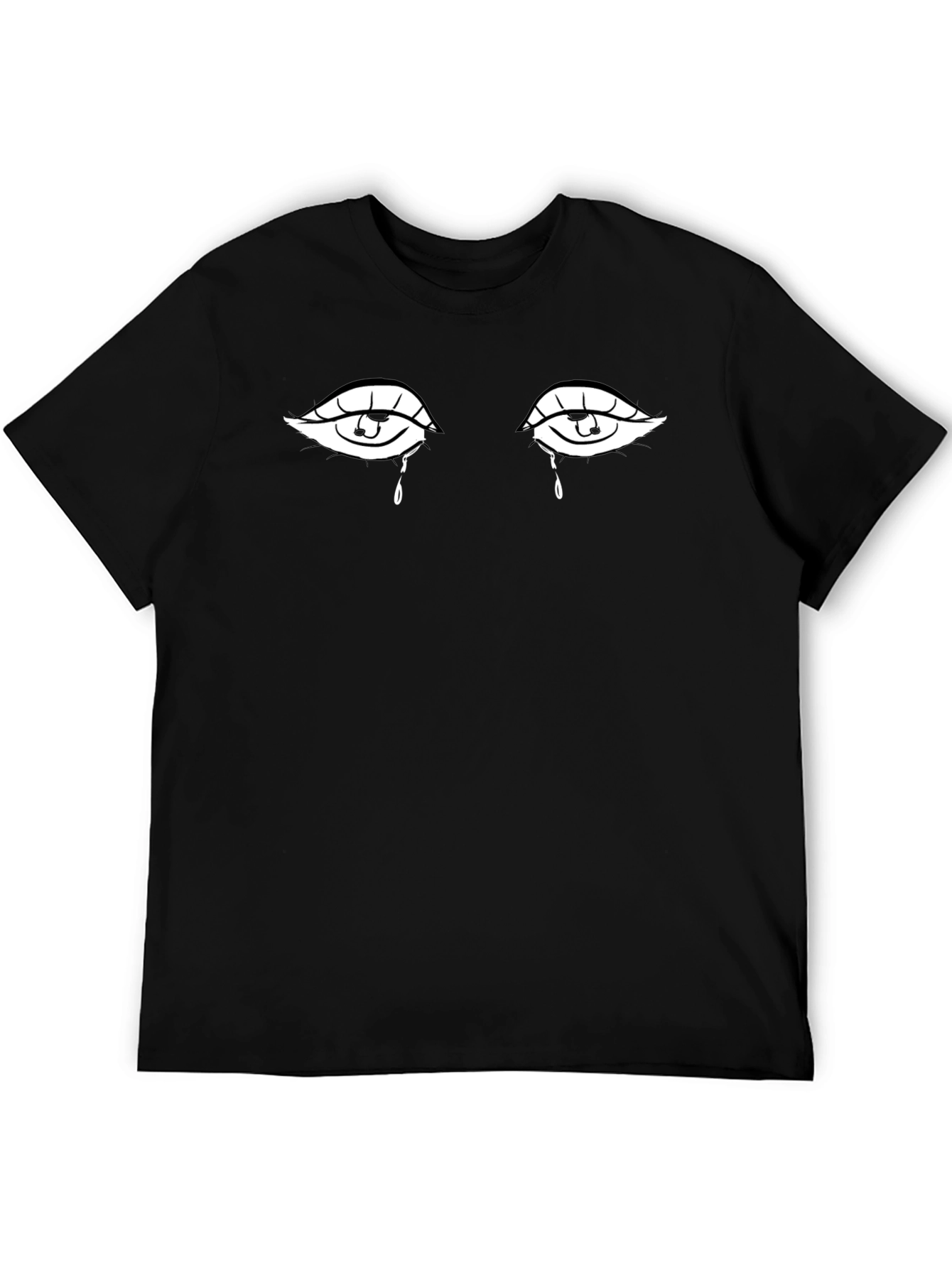 Teary Eyes Graphic Tee - Black Cotton