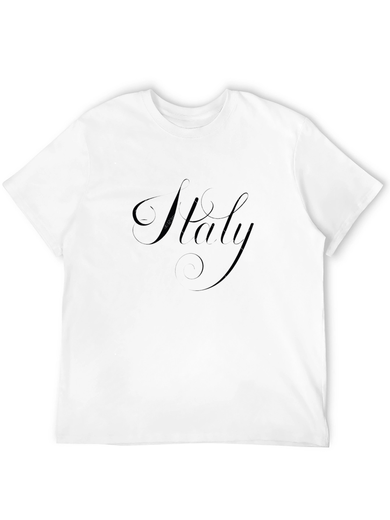 Black Italy Script Tee - Stylish & Comfortable