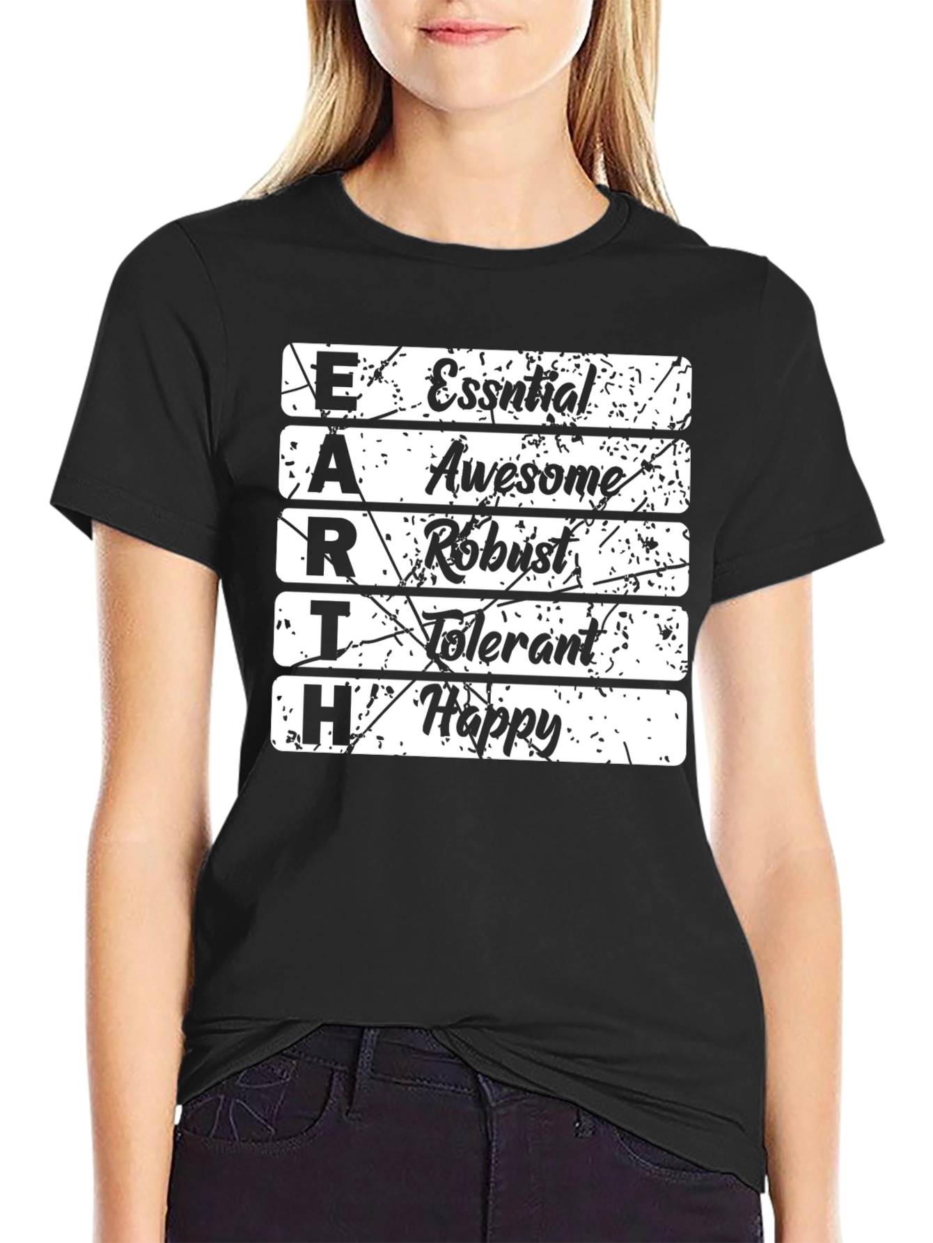 EARTH Positive Vibes T-Shirt - Essential Awesome Robust