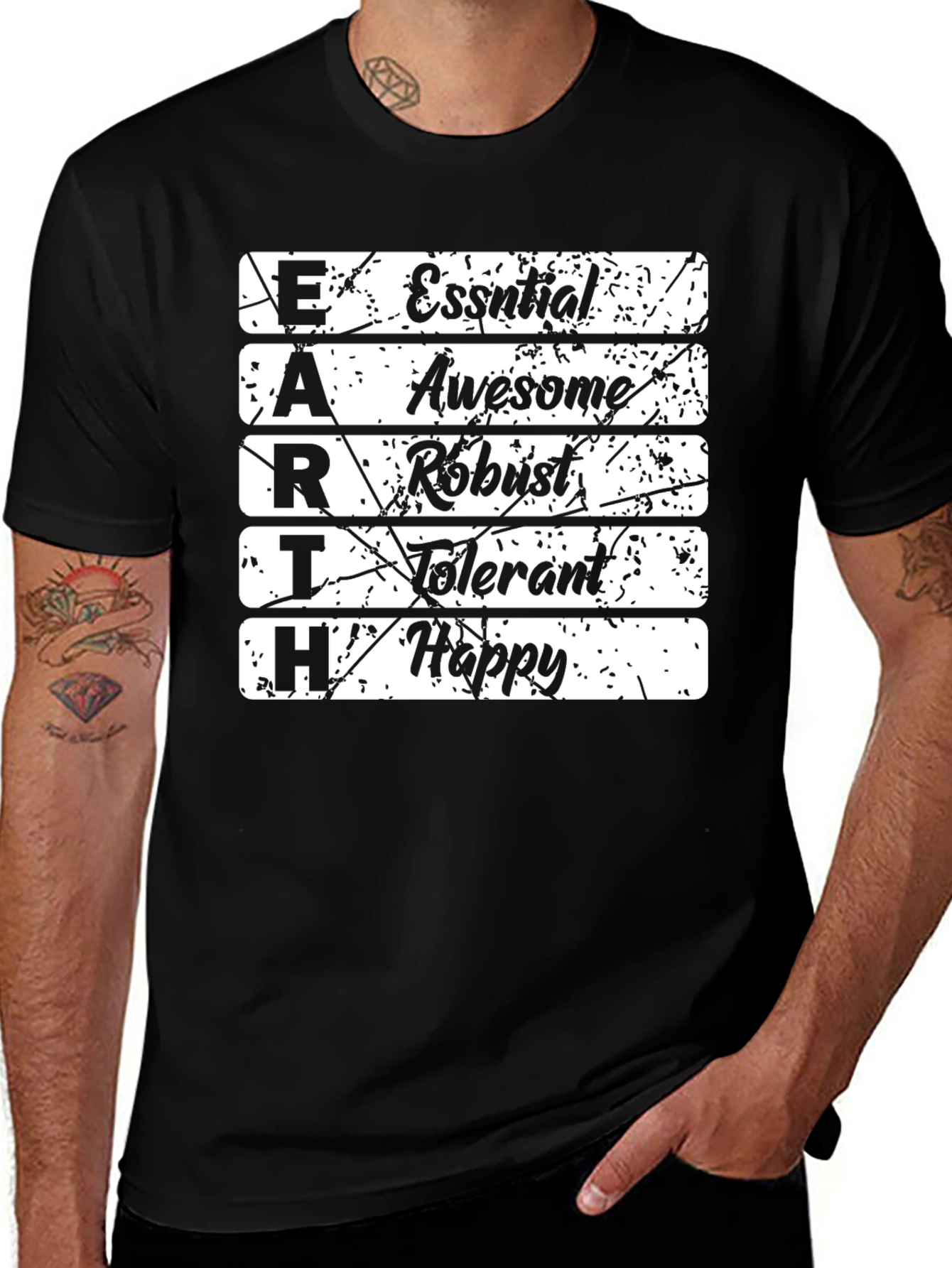 EARTH Positive Vibes T-Shirt - Essential Awesome Robust