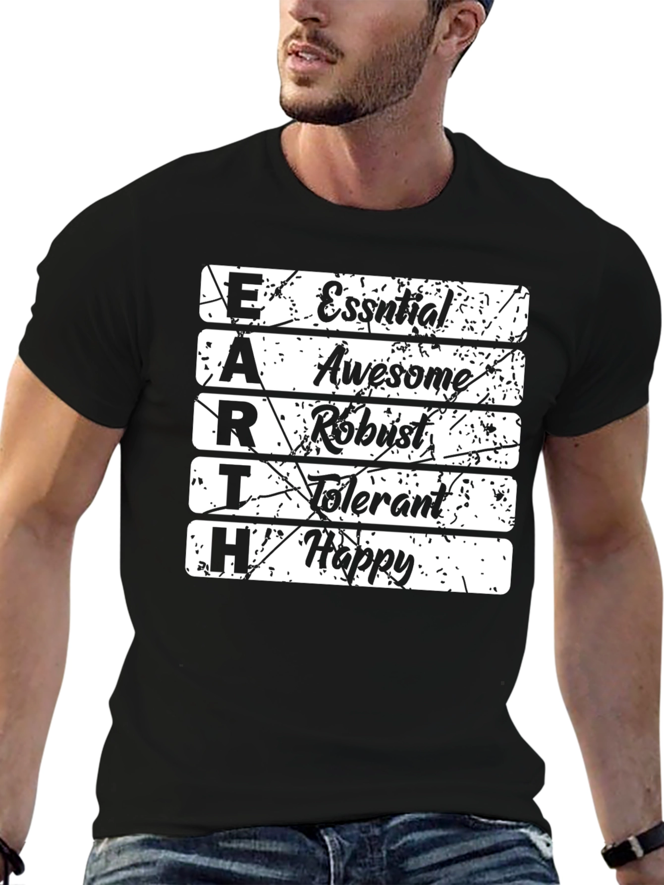 EARTH Positive Vibes T-Shirt - Essential Awesome Robust